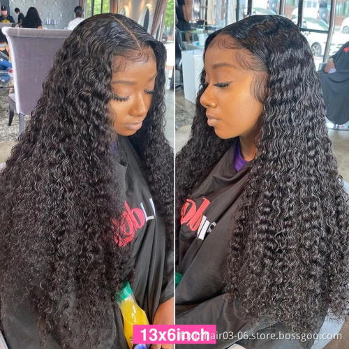 13x6 Human Hair Loose Deep Wave Transparent Frontal Wig Loose Deep Wave Lace Front Wigs Ombre Loose Deep Wave Wig